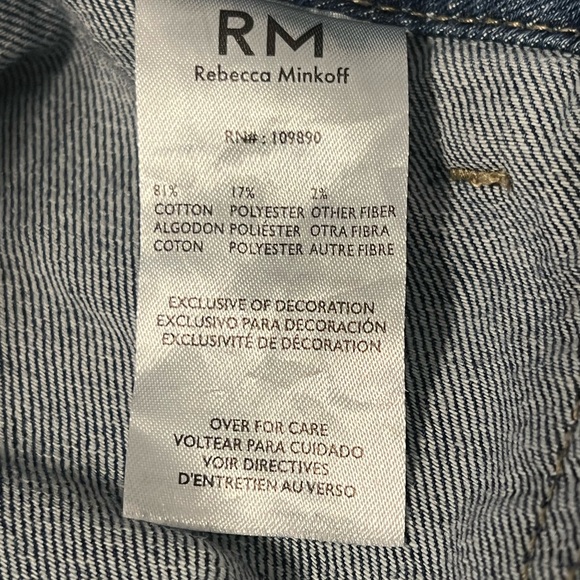 #1854. RM Rebecc Minkoff Cropped Jeans w/Raw Hem & Pockets. Size PS - Picture 7 of 9